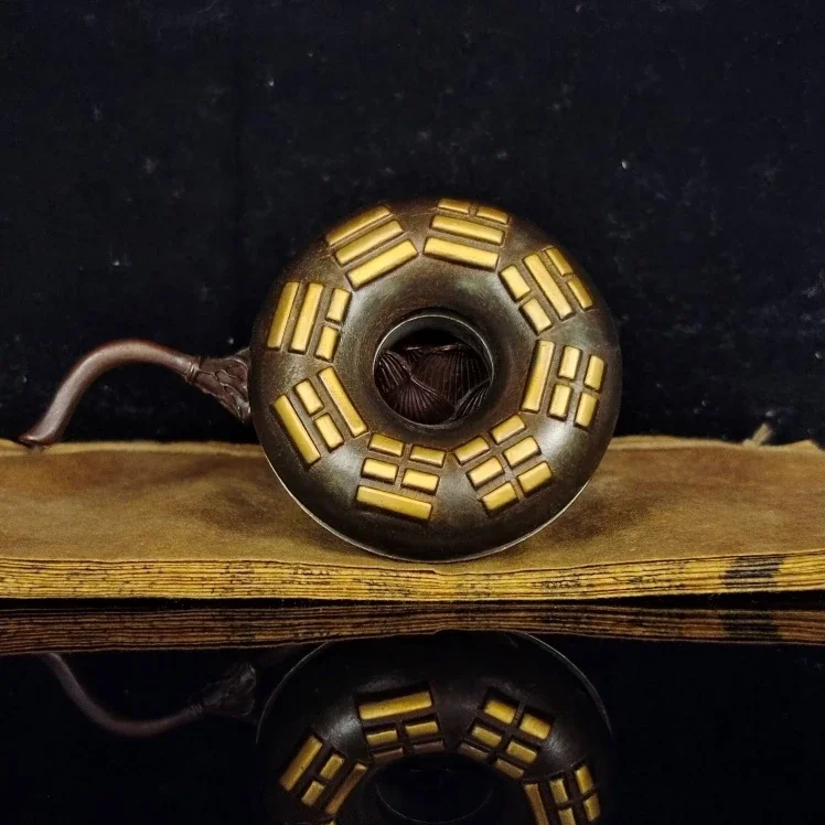 Brass Material Medicine King Bell Antique Bronze Ware Tiger Brace Old Craft Gift