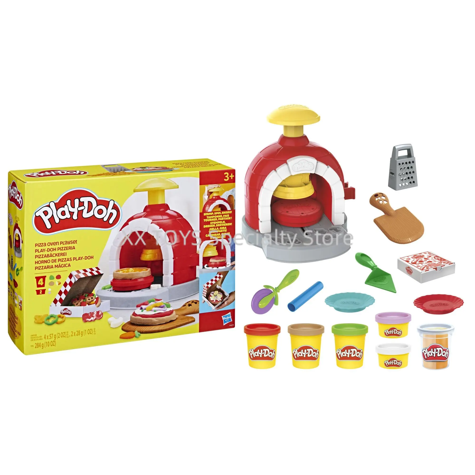 Hasbro Play-Doh Kitchen Creations Pizza Oven Playset with 6 Cans & 8 Accessories Play Food & Cooking Preschool Toy Birthday Gift