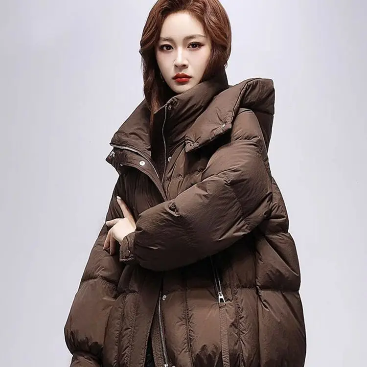 

2025 зимняя новая короткая хлопковая куртка с капюшоном, утолщенная универсальная модная хлопковая куртка, повседневное теплое свободное хлопковое пальто для женщин