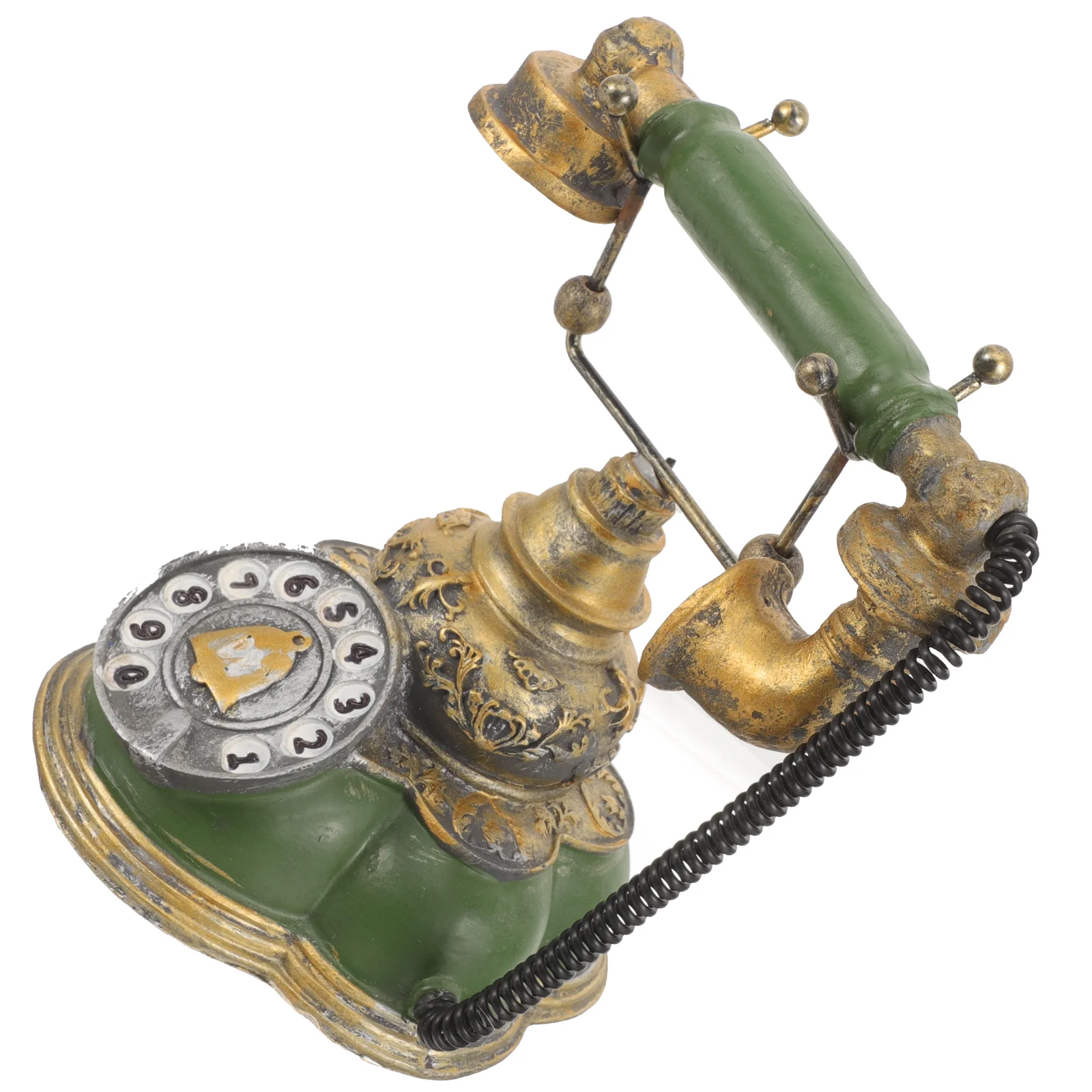 

Resin Crafts Office Desk Decor House Ornament Retro Phone Vintage Telephone Rotary Home Decors