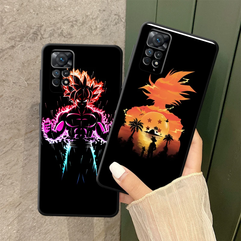 Hülle für Xiaomi Redmi Note 13 14 Pro Plus 10 9T 12 10S 11S 12S 9 11 Soft Funda Back Phone Cover Dragon Ball Cartoon Goku Logo