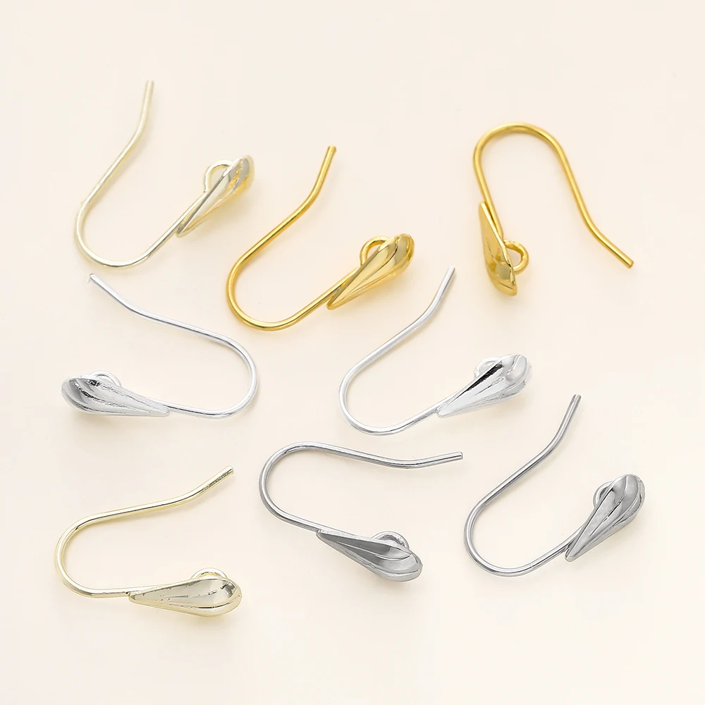 

20Pcs/Pack 14*16mm 14K/18K Gold Color Plated Metal Brass Earring Hooks for Handmade DIY Earrings Jewelry Making Accessories