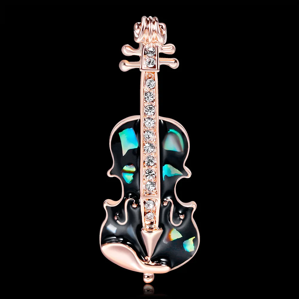 Korean version of personalized guitar, violin, chest, oil drip painted shell, corsage pin, women's brooch, spot.