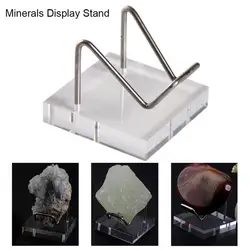 Metal Arm Mineral Stand Display Holder Rack Support Acrylic Base For Crystal Minerals Ores Agate Rocks For Home OfficeShow Room