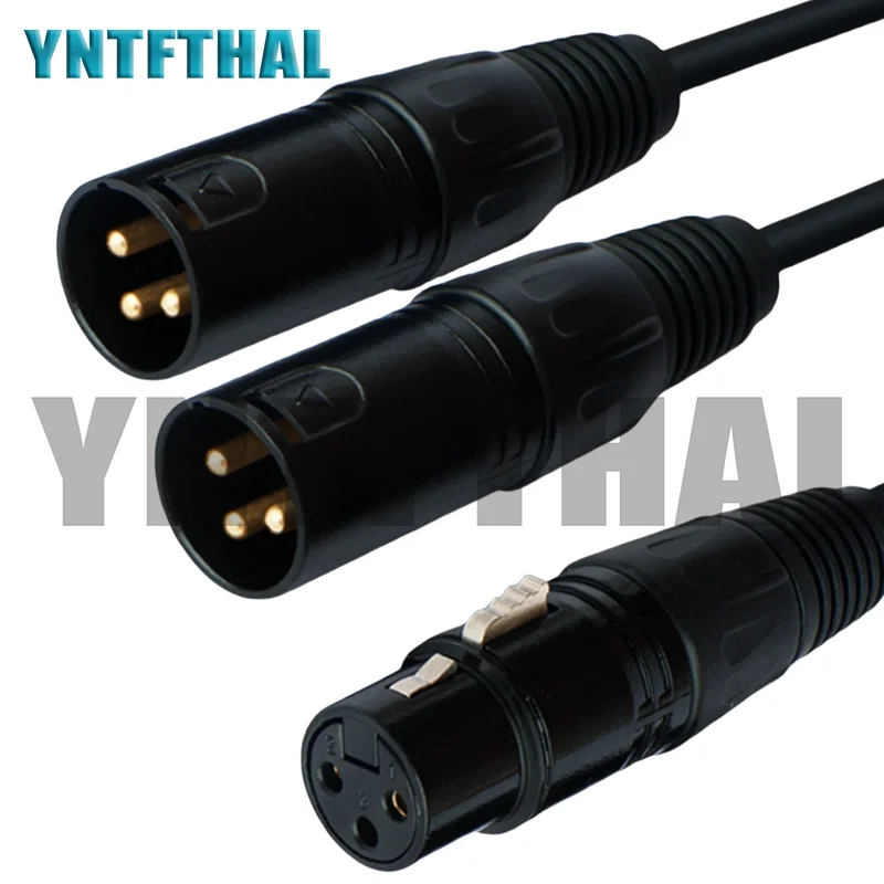 3Pin Female To Dual  Male XLR-3PM-YF Splitter Cable Microphone