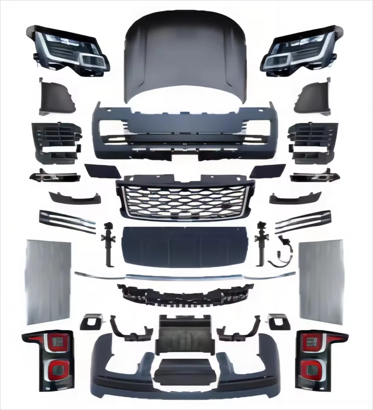 High Quality Body Kit for Vogue 2013-2017 Upgrade 2020-2022 OEM Front/Rear Bumper Grille Bolt-On Universal Fitment