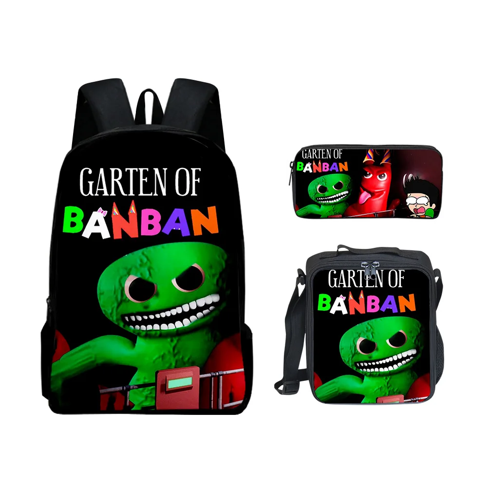 

Классический забавный Garten of Banban с 3D принтом, 3 шт./компл., школьные сумки для ноутбука, рюкзак, сумка для обеда, пенал