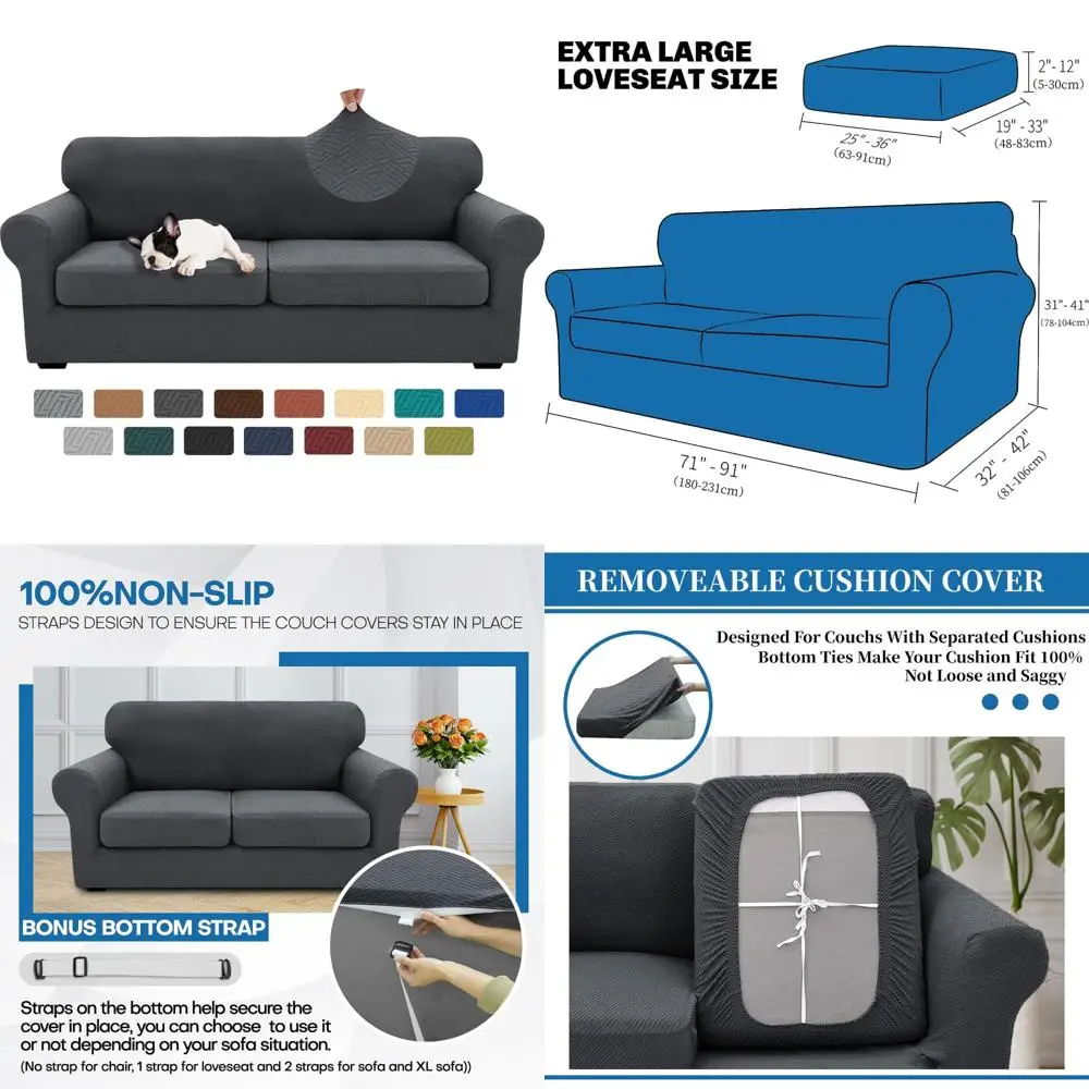 

Universal Stretch Sofa Cover for 2 Large Seats - Extra Large Cushion Sofa Slipcover Set, Super Stretchy Loveseat Cover 2025 New