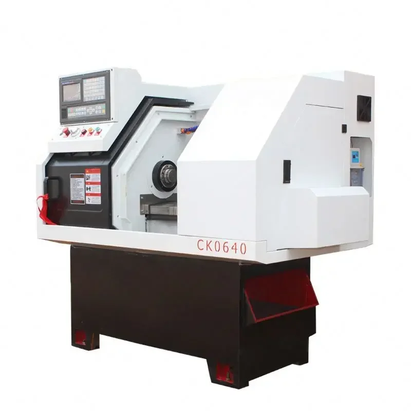 -Mini máquina de torno de corte de metal cnc de precisão de alta velocidade, cama plana, pequena máquina de torno educacional horizontal de metal