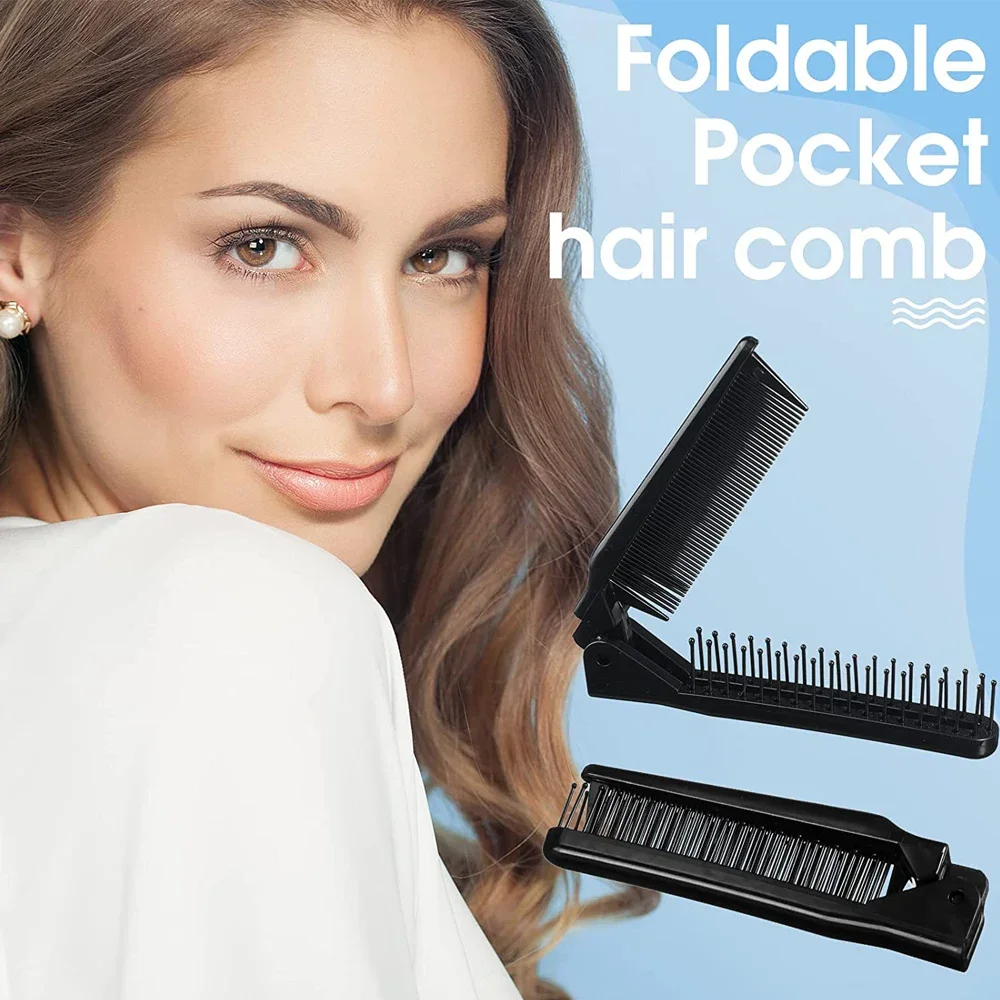 أمشاط الجيب متعددة الوظائف المحمولة نمط للطي مشط ملون مجعد تدليك الشعر مشط مكافحة ساكنة للطي اكسسوارات الحلاق #3