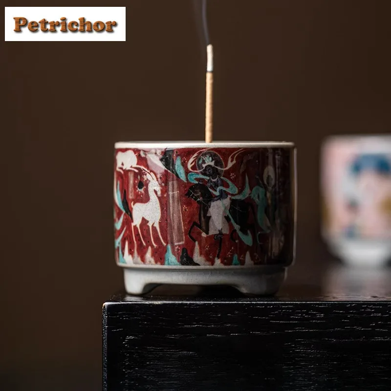 Dunhuang-soporte de incienso Cultural y creativo, quemadores de incienso de cascada de humo, incensario de aromaterapia, adornos artesanales para el hogar