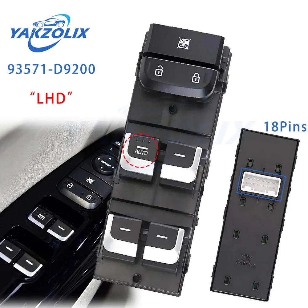93571-D9000 Front Left Side Electric Power Window Control Switch Glass Lifter Button for KIA Sportage 2017 2018 2019 2020 2021