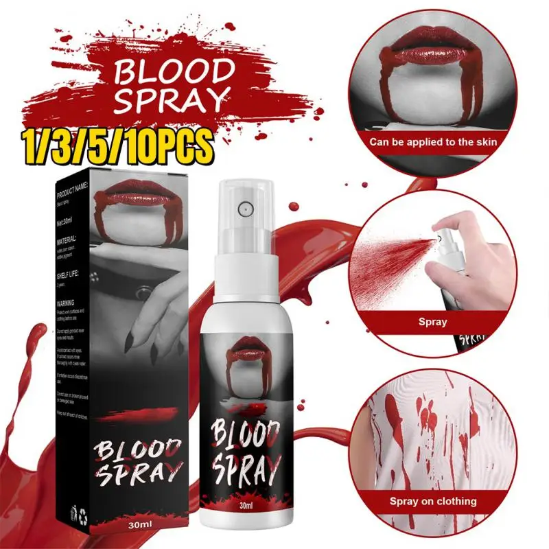 

Halloween Fake Blood Halloween Washable Bloody Fake Blood For Costume Halloween Vampire Makeup Fake Blood Spray For Cosplay