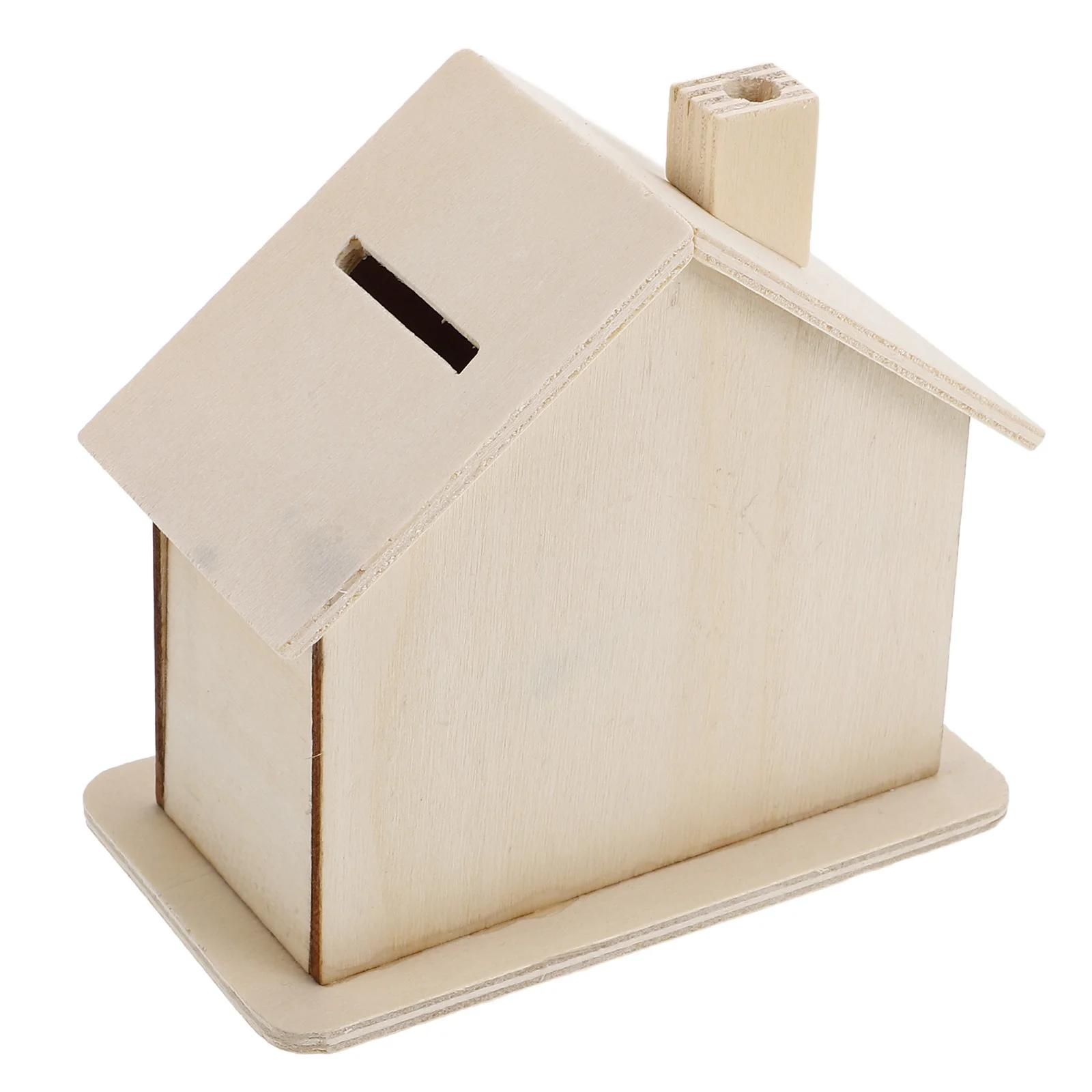 

5Pcs DIY Wooden Coin Bank Unpainted Saving House Set for Kids Creative Money Box House Shaped Coin Jar DIY Wood Crafts