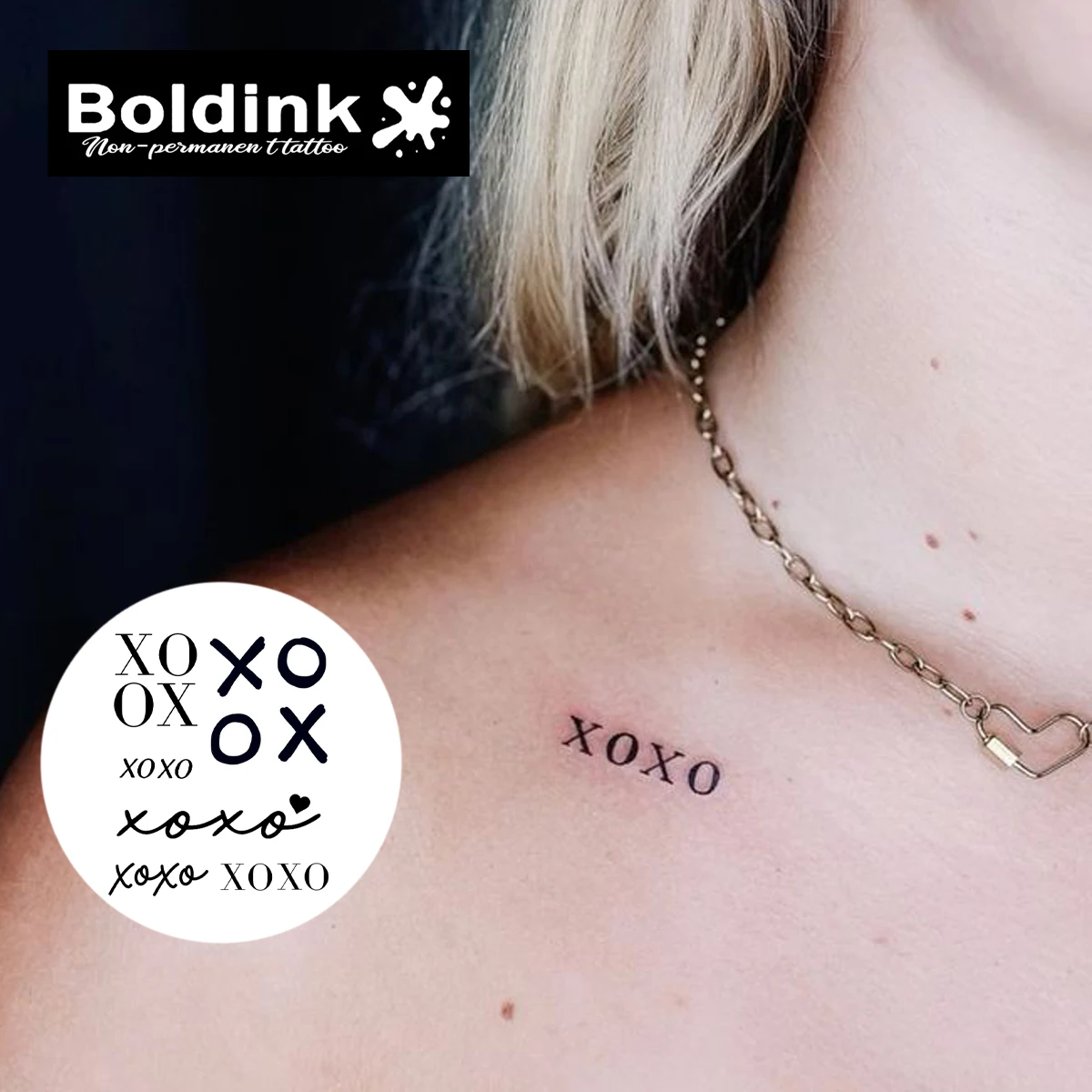 XO Temporary Tattoo,Lasts To 15 Days New Technology Magic Waterproof Semi Permanent Sticker.