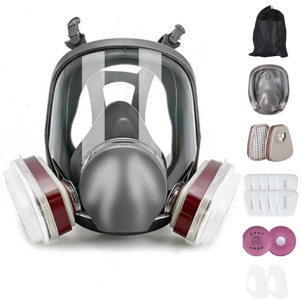 SJL 27 In 1 6800 Industrial Painting Spraying Respirator Gas Mask 3 In 1 Suit Safety Work Filter Dust Full Face Mask Gas mask
