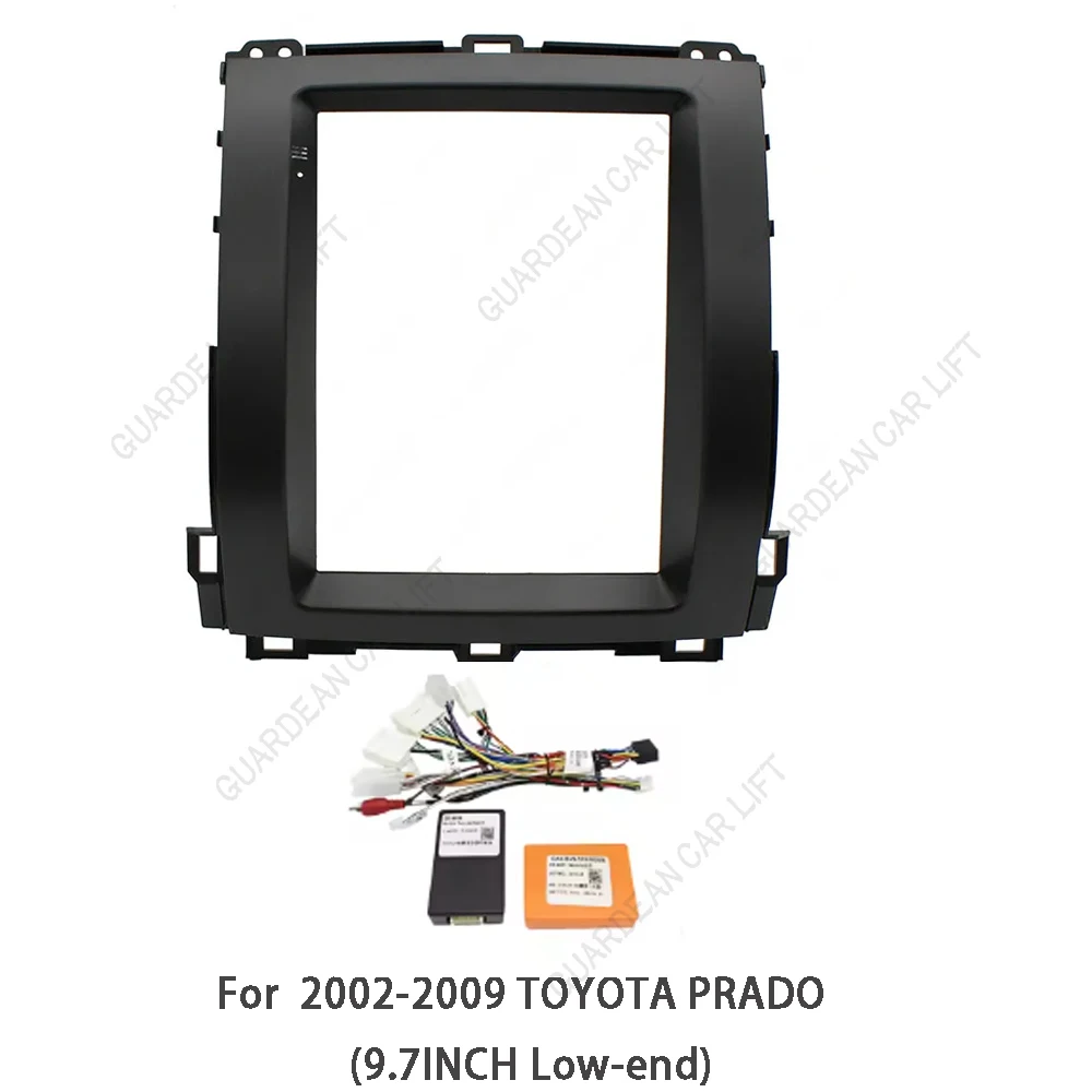 For 2002-2009 TOYOTA LAND CRUISER (9.7INCH, VERTICAL SCREEN)Car Radio Fascias Tesla Style Android Stereo Player 2Din Frame Panel view 3