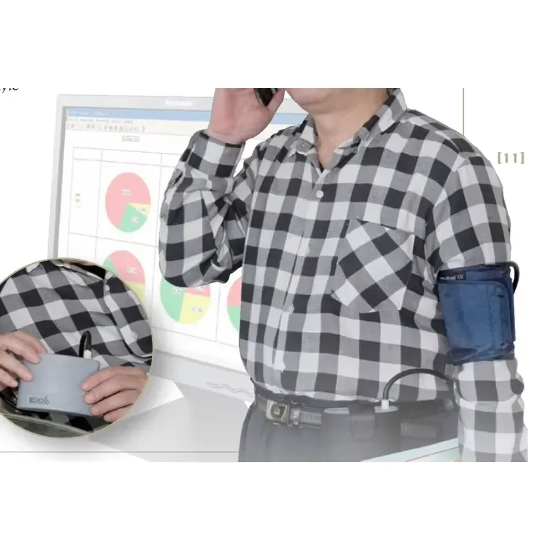 CE Certified Ambulatory Pressure Meter 24-Hour Portable Dynamic Sphygmomanometer Electric Pressure Collector