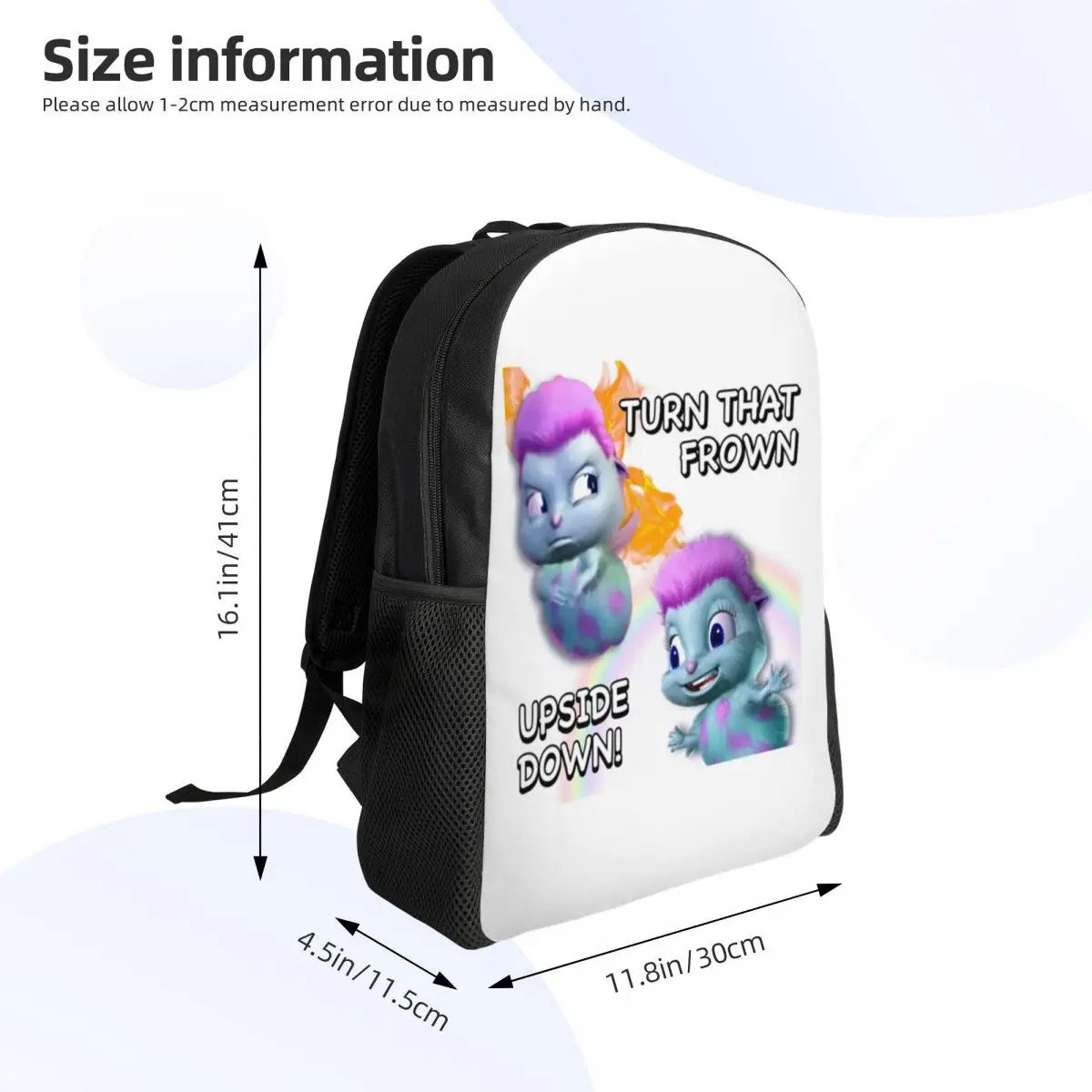 Bibble Meme Travel Backpack Men Women School Computer Bookbag Turn That Frown Upside Down College Student Daypack Bags