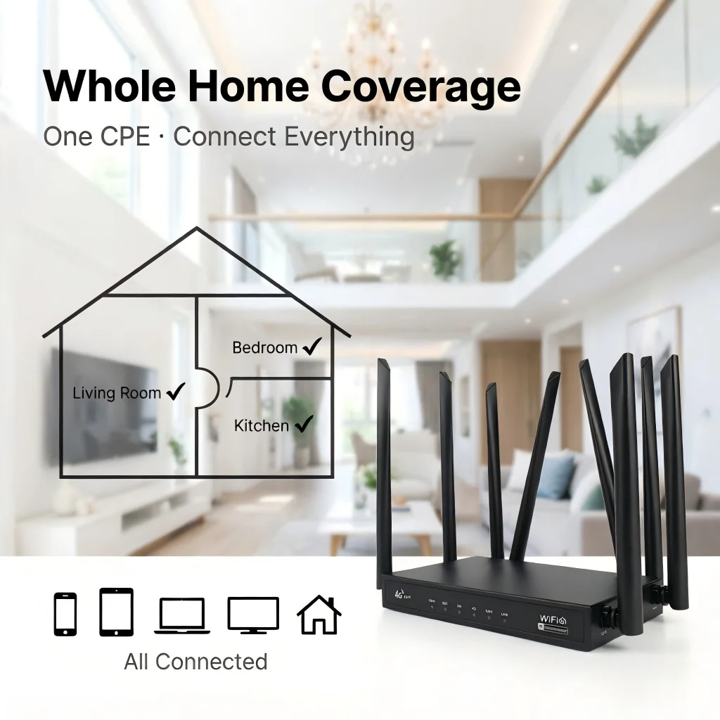 High Quality 4G Cpe Router Wifi6 300Mbps Lte Cat4 Unlocked Modem With Sim Card Slot for Gaming and Streaming