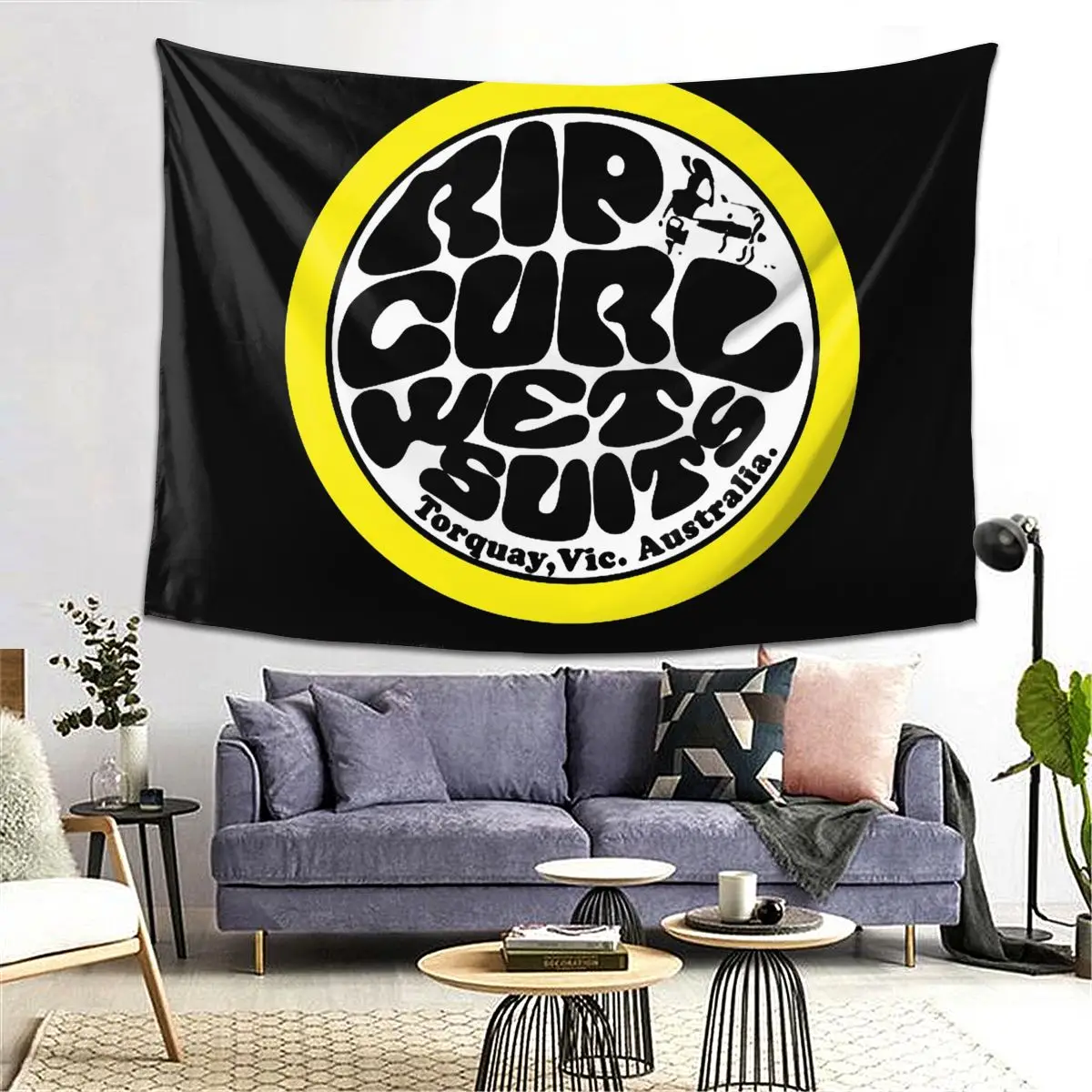 

Tie Dye Rip Curl Design Tapestry Decoration Art Aesthetic Tapestries for Living Room Bedroom Home Wall Cloth Wall Hanging