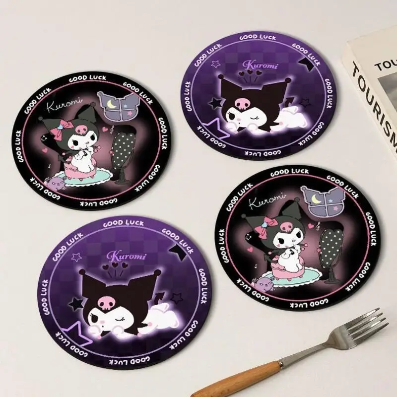 

Sanrio Kuromi Coaster орнамент хит продукт новый продукт Kawaii мультфильм кампус на открытом воздухе портативный студент взрослый ребенок милый аниме