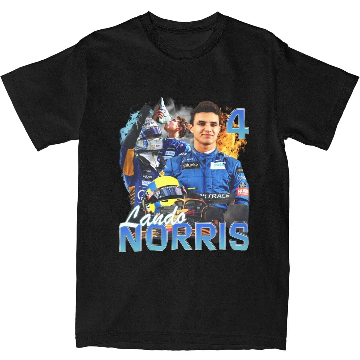 F1 Lando Norris Men Women's T Shirts Racing Racer Merch Hipster Tee Shirt T-Shirts Pure Cotton Gift Clothing