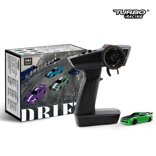 Turbo Racing 1:76 C64 C63 C61 C62 C72 C73 C74 C75 RTR Platlopend speelgoed op de weg RC Drift Auto met gyro-radio voor kinderen en volwassenen