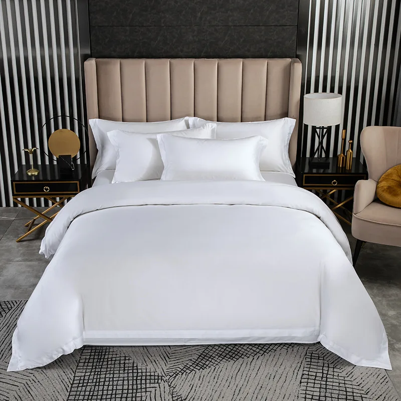 60 thread pure cotton hotel linen hotel bedding hotel four piece set homestay white bed sheet duvet cover