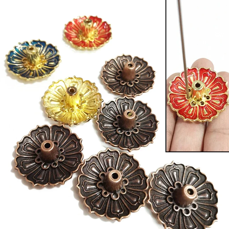 Ornaments Incense Holder Lotus Incense Holder Multifunctional Compact Delicate Strong Alloy Incense Holder Decorations Insence