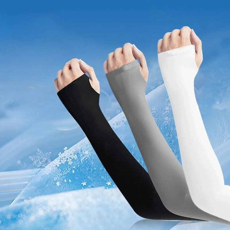 

Sun Protection Ice Sleeves Summer UV Protection Ice Silk for Men and Women for Driving and Cycling Outdoor Solid Color Sleeves