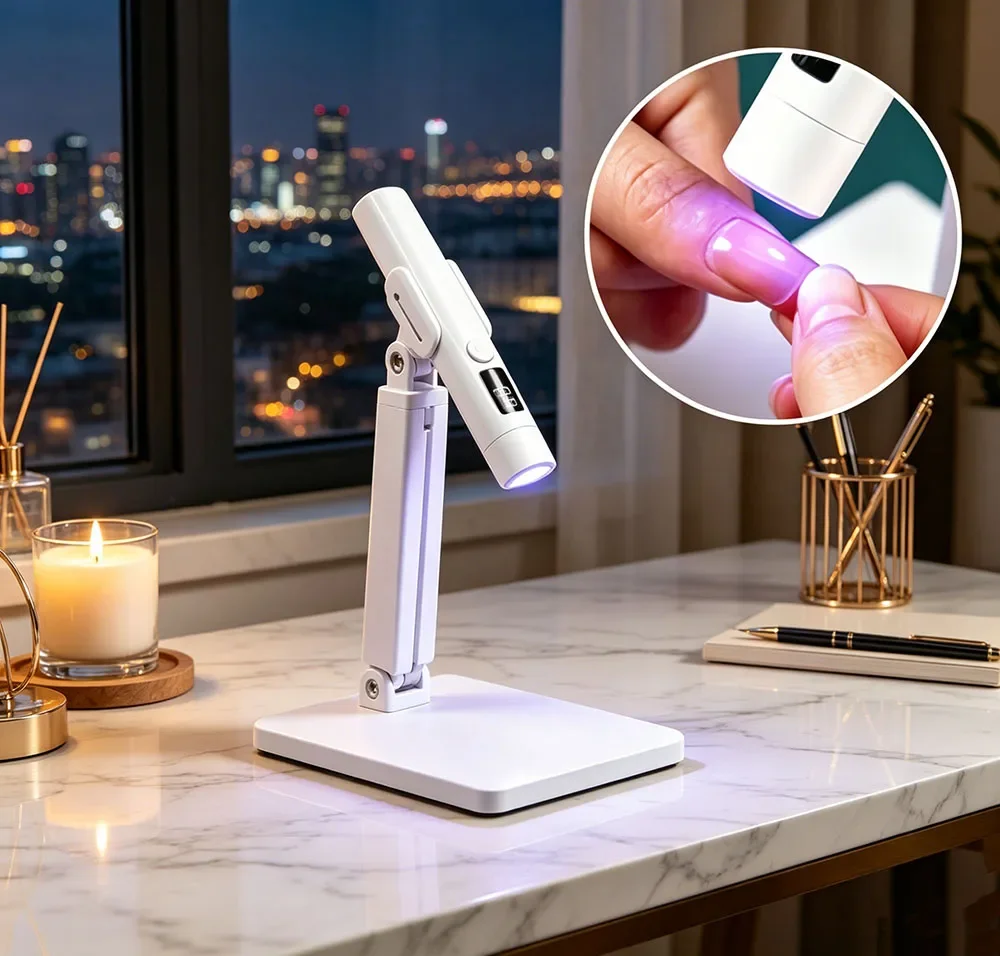 

Luxury Portable Rechargeable Nail UV LED Lamp Removable Stand Display Professional Mini Nail Dryer For Nail Art