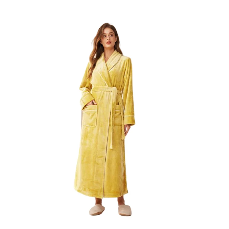 

Fashion Robe Loose Women Flannel Kimono Robe Bath Gown Sleepwear Robes Nightgown Men Night Robe Nightdress Homewear Sleepwear