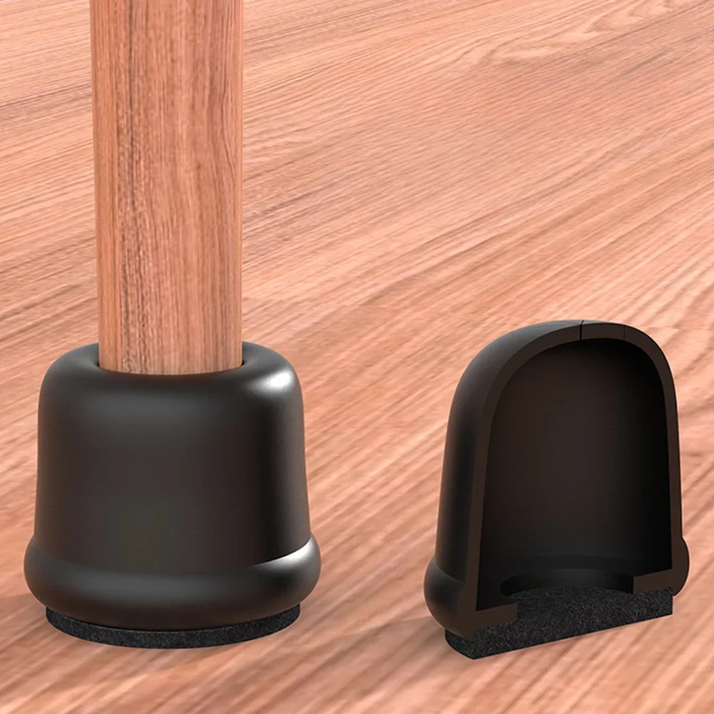 24 Silicone Chair Leg Cap With Felt -Pillow – Noise Reduction & Scratch Furniture Pads Sliders Wrapped Felt Bottom
