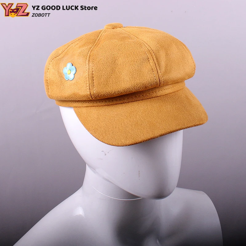 Película KPop Demon Hunters Saja niños bebé Cosplay sombrero Unisex amarillo Retro boina Casual moda gorra carnaval vestir accesorios