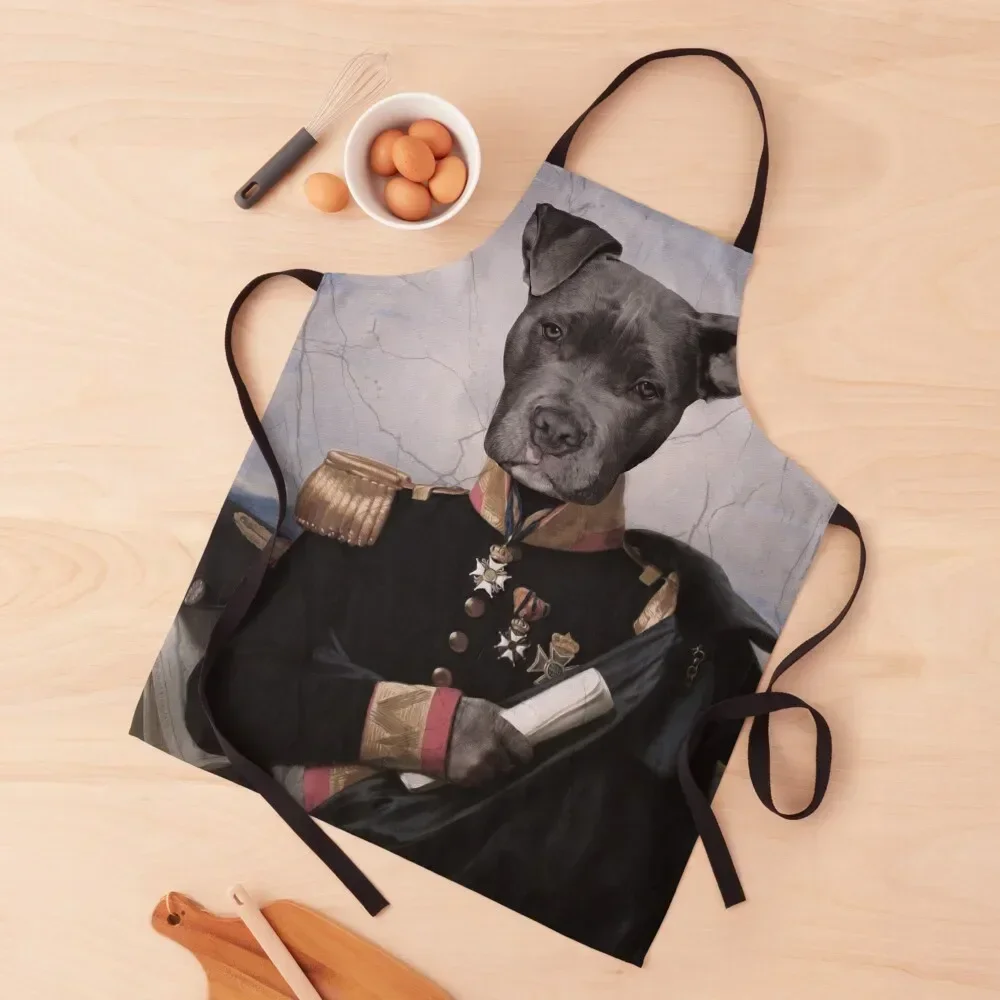 

Painting Black Pit Bull Dog Portrait Art Apron christmas 2025 Kitchen And Home Items Apron