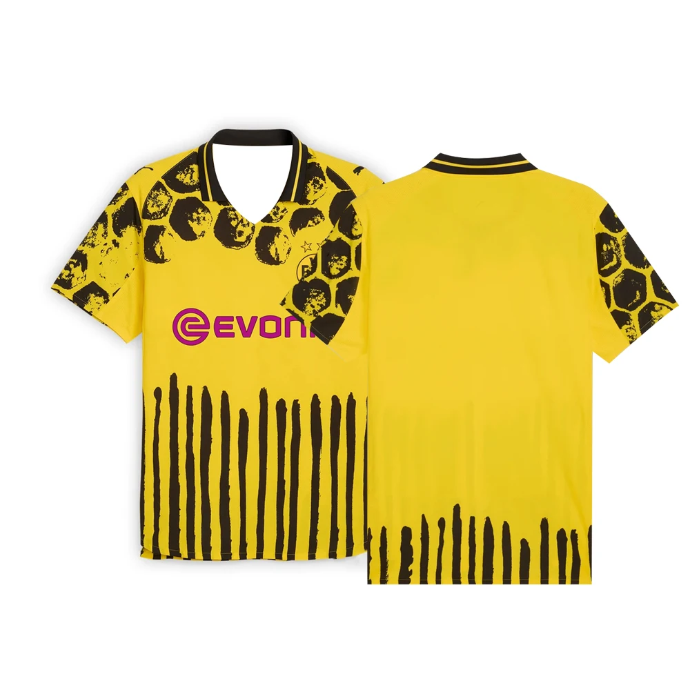 2025-26 Dortmund Cup Heimfußballtrikot Jugend Kinder Sportbekleidung Übergroße Trainingsfußballuniform Atmungsaktives Unisex-Trikot-T-Shirt