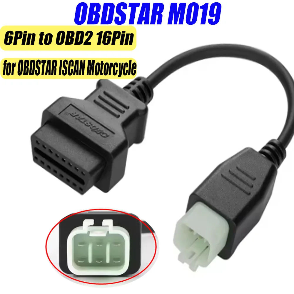 KTM‑6 OBDSTAR M019 Diagnostic Adapter Data Cable for OBDSTAR ISCAN Motorcycle Marine Series 6Pin to OBD2 16Pin Connector Parts
