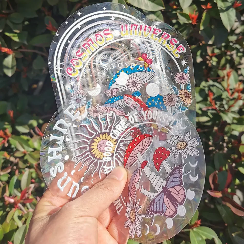 Sun Catcher PVC elektrostatyczne naklejki na szkło do okna śmieszne naklejki na ścianę Sun-catcher Rainbow pryzmaty naklejki naklejki słoneczne