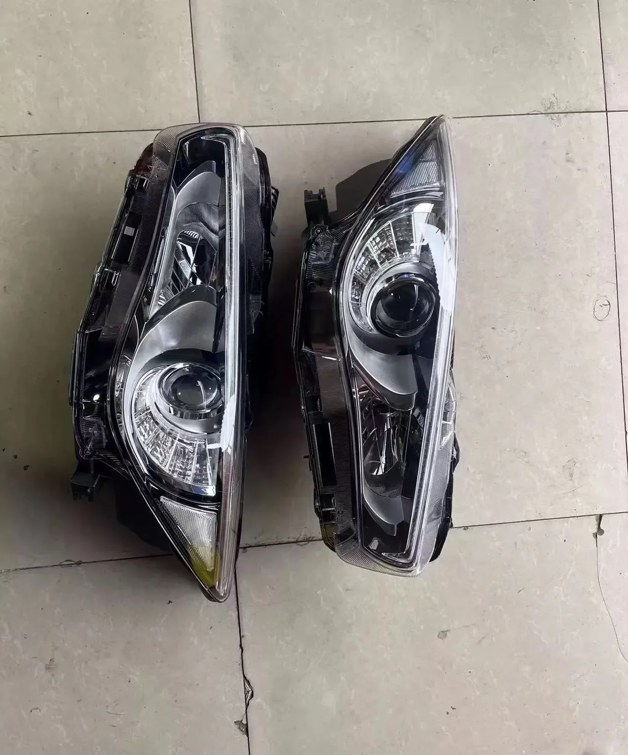 سيارة Led العلوي كشافات النهار تشغيل DRL رئيس مصباح منخفضة عالية شعاع بدوره إشارة لإنفينيتي q50l 15-21 #5