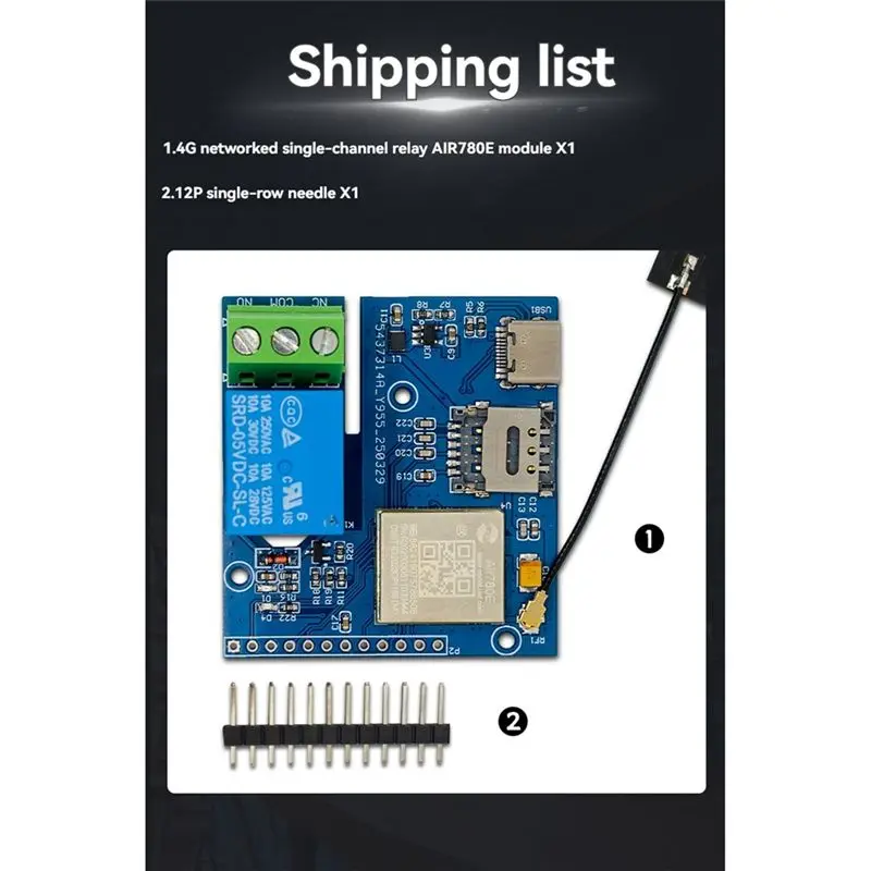 ABYP Iot 4G Single Relay Control Module Featuring AIR780E, Supports Type-C Power Supply