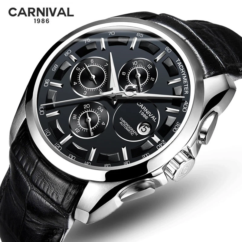 

CARNIVAL 2024 New Clock Mens Watches Top Brand Automatic Men Watch Mechanical Watch Sports Waterproof Luxury Personality Reloj