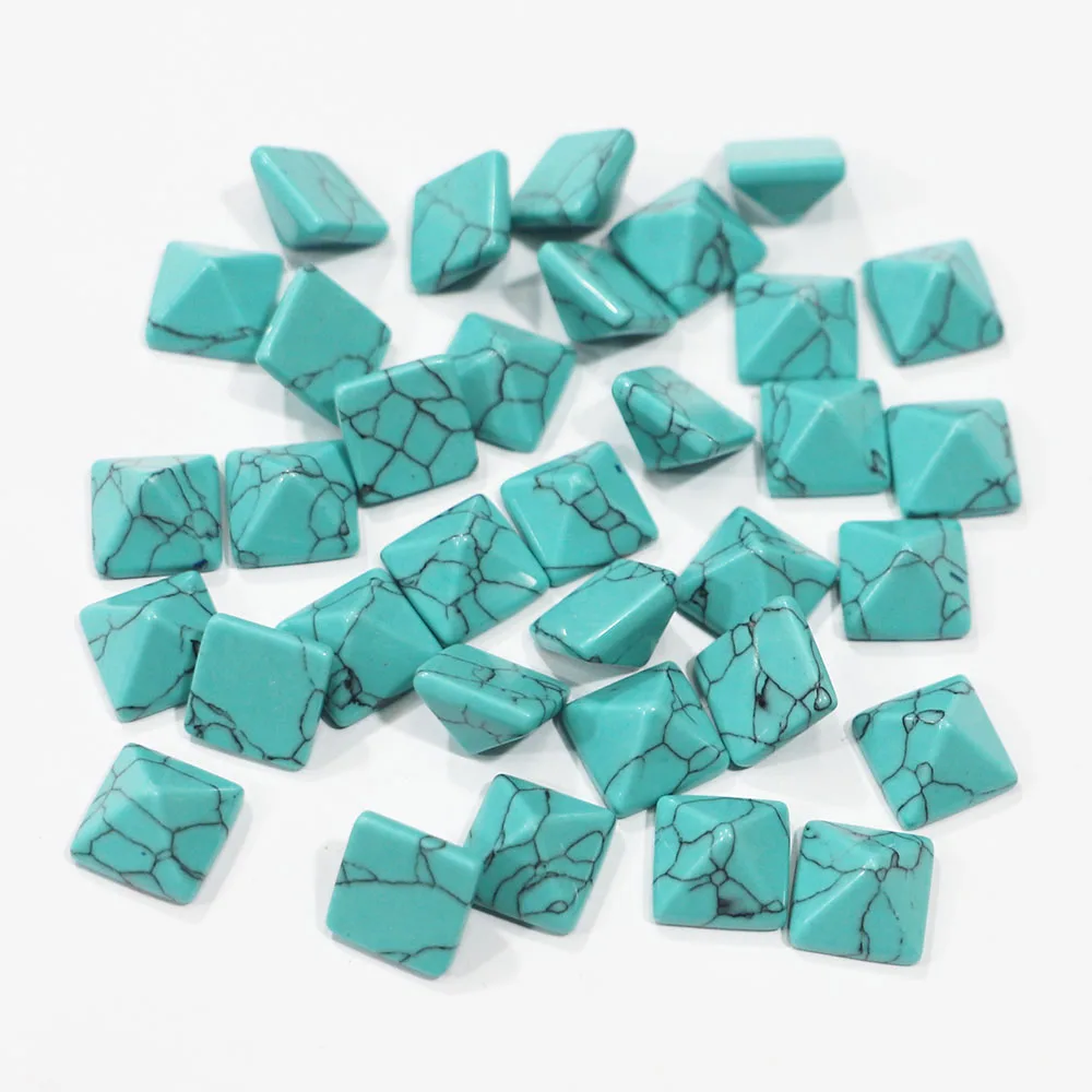 

Natural Stone Turquoise Pyramid Gemstone Aventurine Chakra Sandstone Fashion Ornament Home Statue For Collection 30Pcs Wholesale