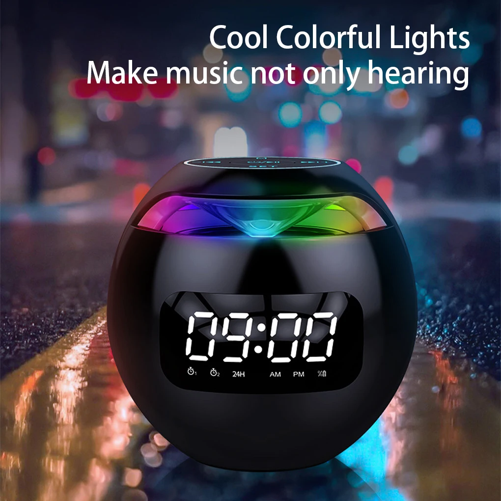 Alto-falante despertador digital reprodutor de música multiuso rosa inglês