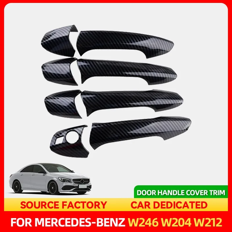 

Стайлинговые молдинги НОВЫЙ комплект наружной дверной ручки, накладка, текстура из углеродного волокна, подходит для Mercedes Benz W246 W204 W212 X204 W16