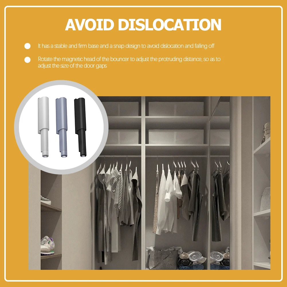 

3Pcs Cabinet Magnetic Push Latches ABS Door Damper Buffers for Drawers Wardrobes Cabinet Latches Door Push to Open Buffers