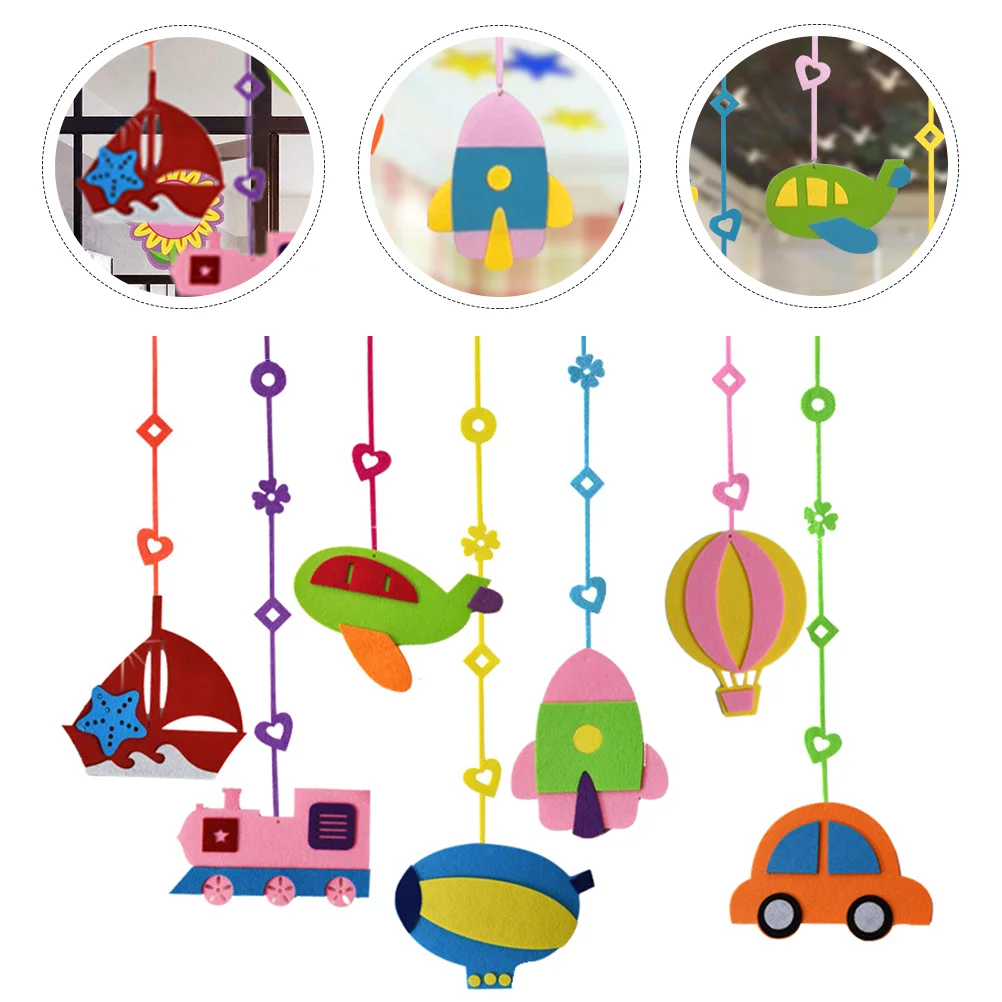 7 Pcs Classroom Ornaments Kids School Decorations Garland Ceiling Kindergarten Mash up Hanging