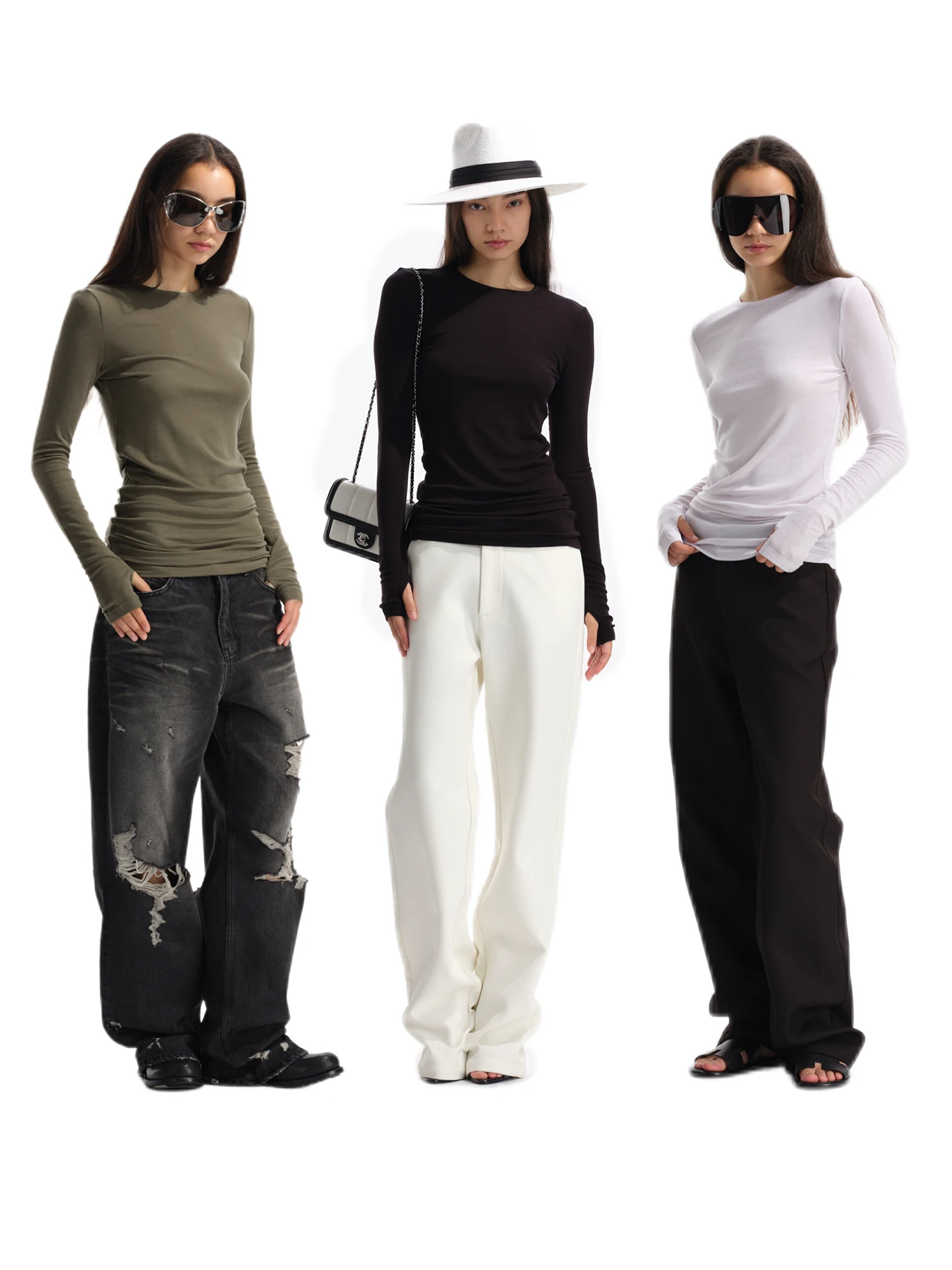 

Легкая женская футболка с длинным рукавом из смесовой шерсти, облегающая, с круглым вырезом, повседневная, дышащая, комфортная