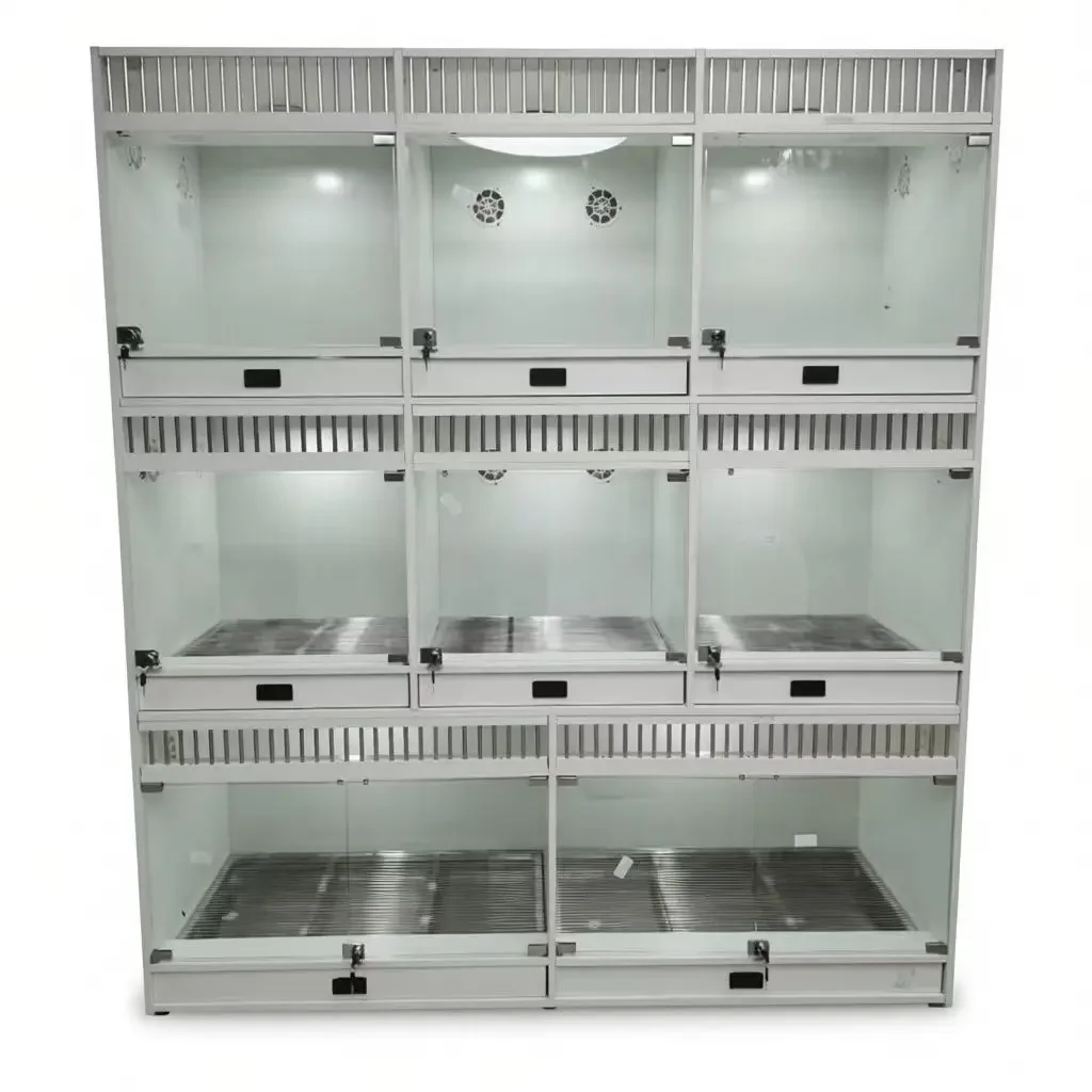a forNew Style Hot Selling OEM Retail Premium Customizable Multi-Color Pet House Display Cabinet UV-Protected Glass