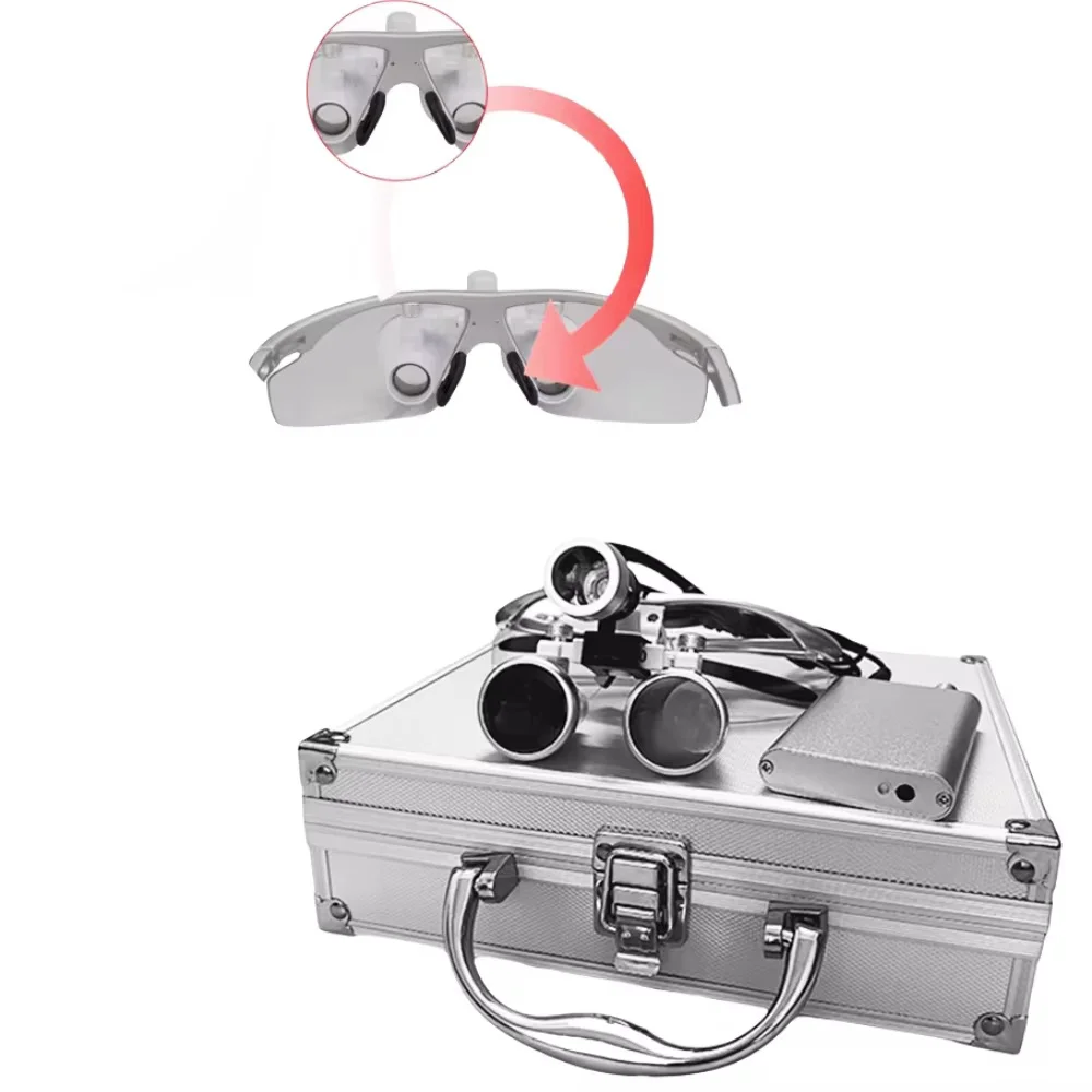 

3.5X Dental Surgical Magnifying Loupes - Binocular Ergonomic Eyewear for Dentists with Hard Protective Case